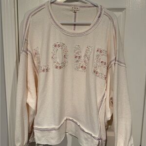 POL Love In Every Way Long Sleeve Love Patch Top